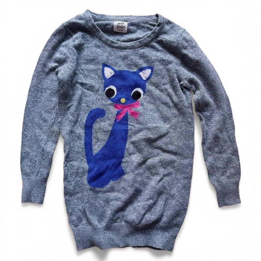Mini Boden Cat Cashmere Blend Sweater Size 5-6Y